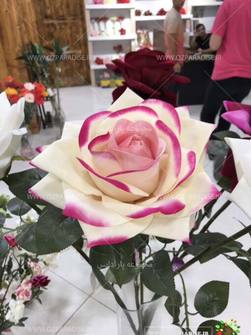 تک گل مصنوعی رز لب ماتیکی در فروشگاه پارادایس