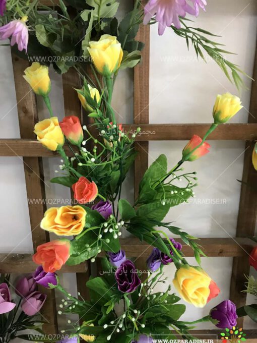 گل-مصنوعی-بوته-گلدار-گیاهان-پخش-مستقیم-مجموعه-پارادایس-کیفت بالا -رنگ زرد و نارنجی