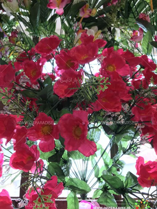 گل-مصنوعی-بوته-گلدار-گیاهان-پخش-مستقیم-مجموعه-پارادایس-کیفت بالا -رنگ صورتی